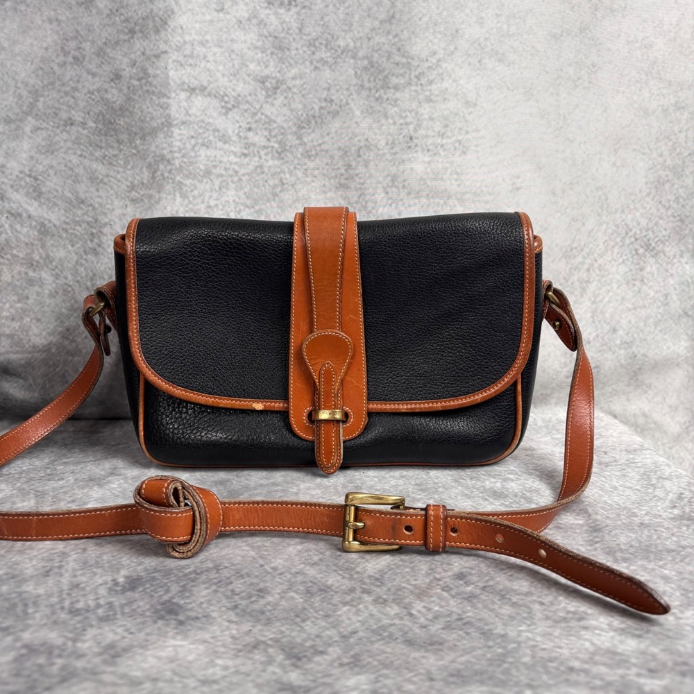 Vintage Dooney & Bourke Pebbled Leather Equestrian Crossbody Shoulder Bag Purse